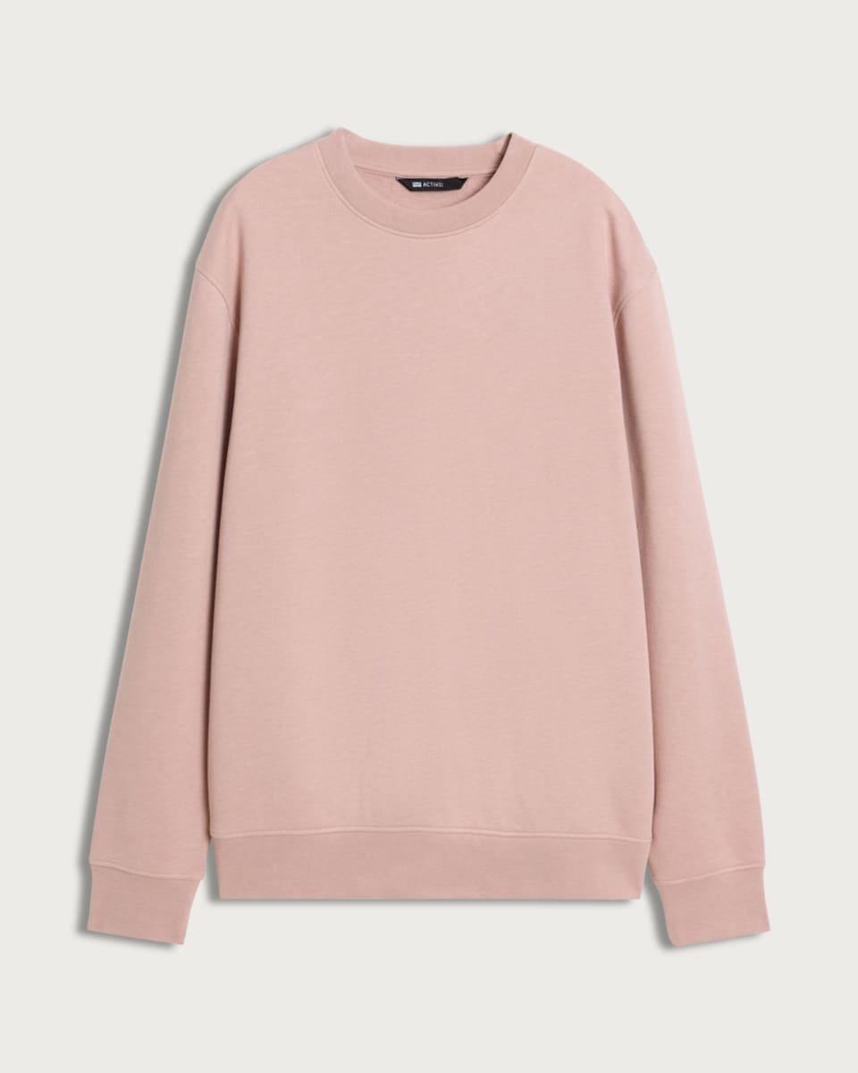image 1 of F&F Active EVERYHOUR Cotton Rich Crew Neck Sweatshirt in Pink