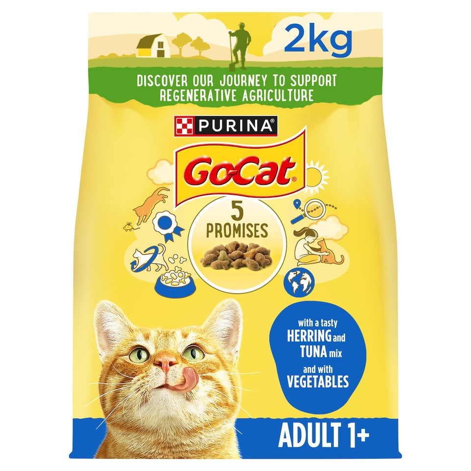 Go Cat Tuna Herring Vegetable 2Kg Tesco Groceries