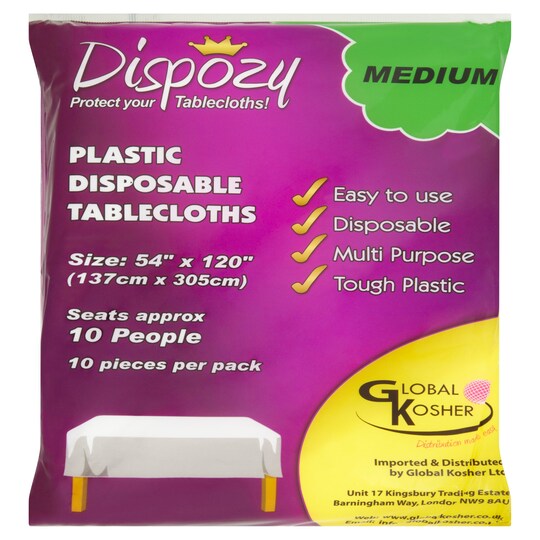 Dispozy Plastic Disposable Tablecloths Medium 10 Pieces Tesco Groceries