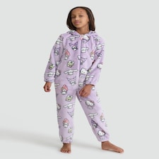 Hello Kitty Fleece Hooded Onesie in Pink