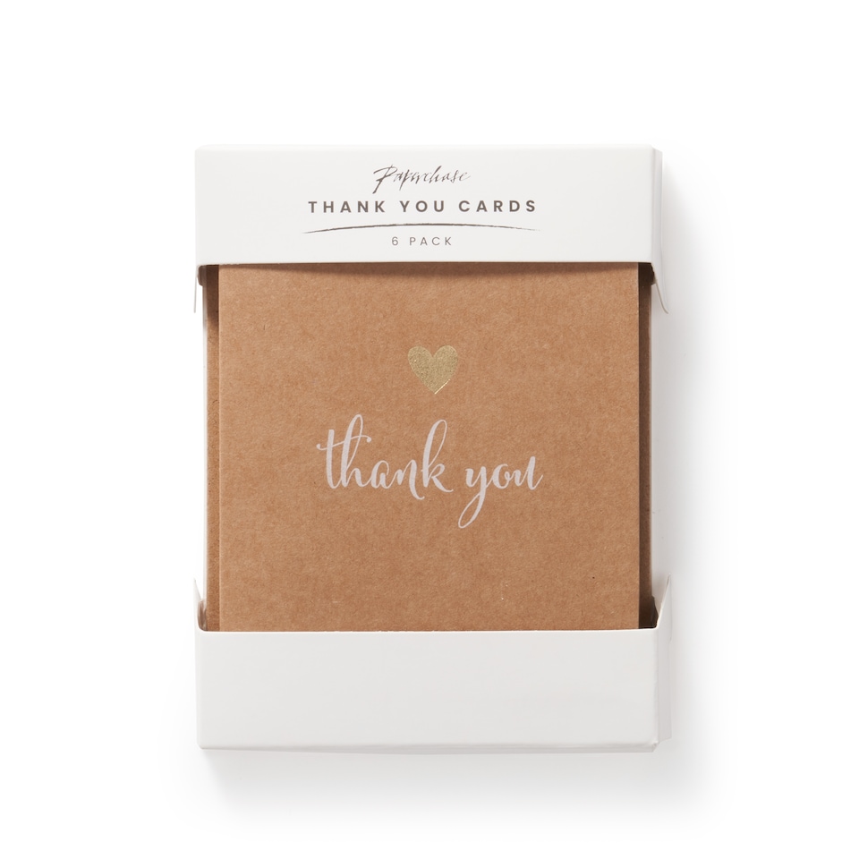 image 1 of Paperchase ReKrafted 6 Pack 'Thank You' Cards