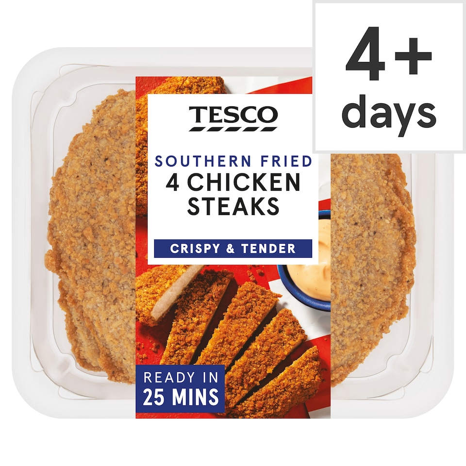 Tesco Southern Fried Chicken Steaks 4 Pack 505g