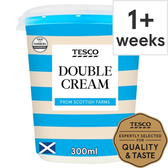 Tesco Fresh Double Cream 300Ml Tesco Groceries