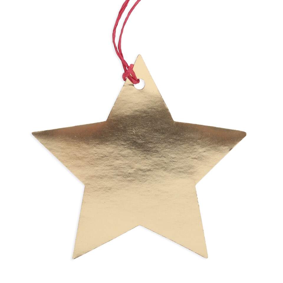 Tesco Gold Foil Star Tags 5 Pack