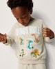 image 1 of F&F Boys 2-Piece Cotton Rich Dinosaur Sweatshirt and Joggers Set in Stone