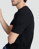 image 1 of F&F Cotton Rich Waffle Textured T-Shirt in Black