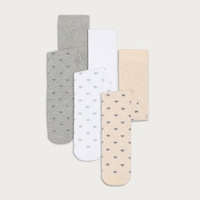 F&F Baby 3-Pack Cotton Blend Heart Print Tights in Multi