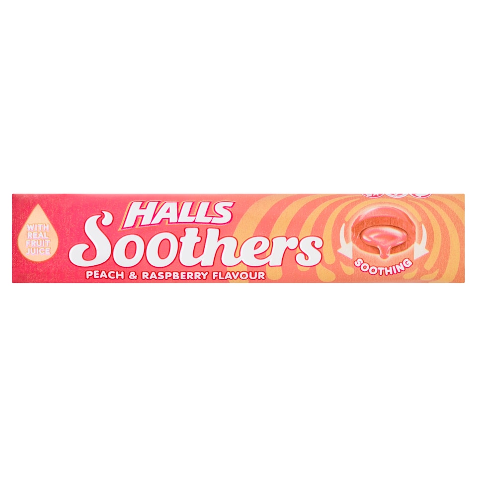Halls Soothers Peach & Raspberry Sweets with Liquid Centres 45g