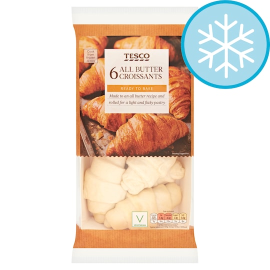 Tesco 6 All Butter Croissants 255G Tesco Groceries