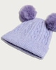 image 2 of F&F Girls Cable Knit Pom Pom Hat in Lilac