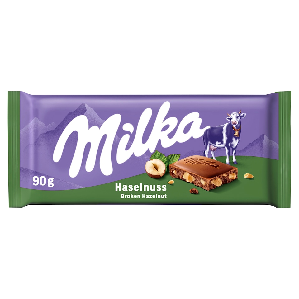 Milka alpesi tej felhasználásával készült tejcsokoládé törtmogyoróval 90 g