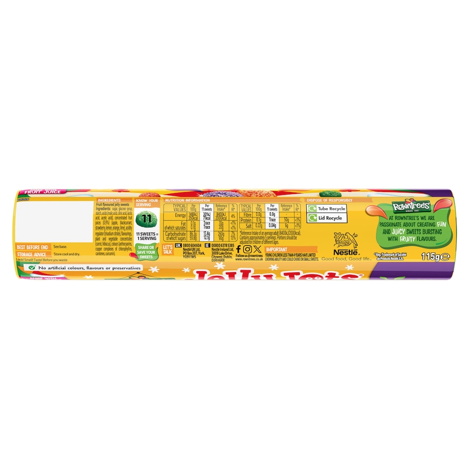 image 1 of Rowntree's Jelly Tots Tube 115G