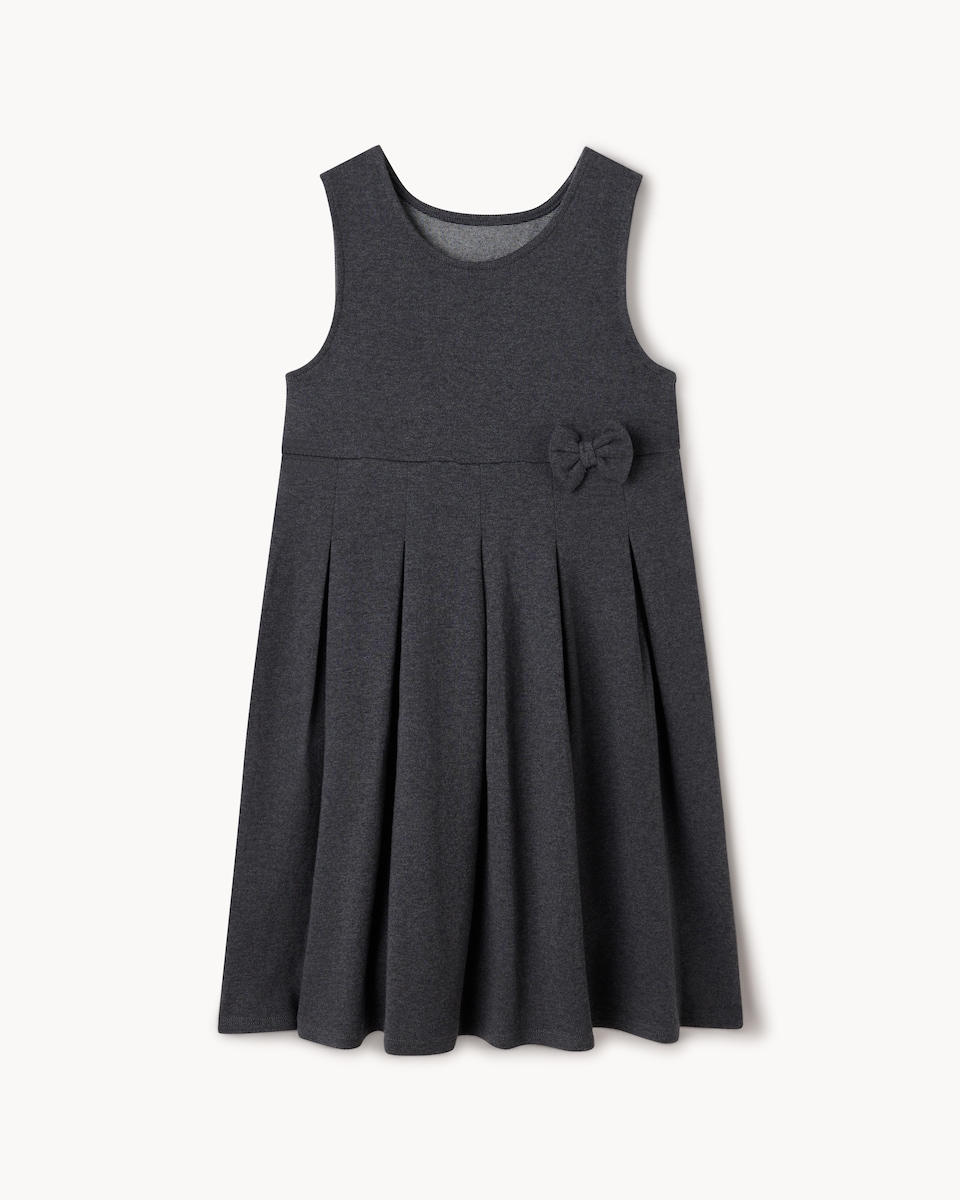 image 1 of F&F School Girls Cotton Rich Pinafore Dress in Grey