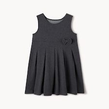 F&F School Girls Cotton Rich Pinafore Dress in Grey