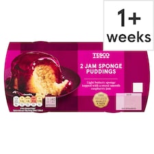 Tesco Raspberry Jam Sponge Puddings 2 Pack 220g