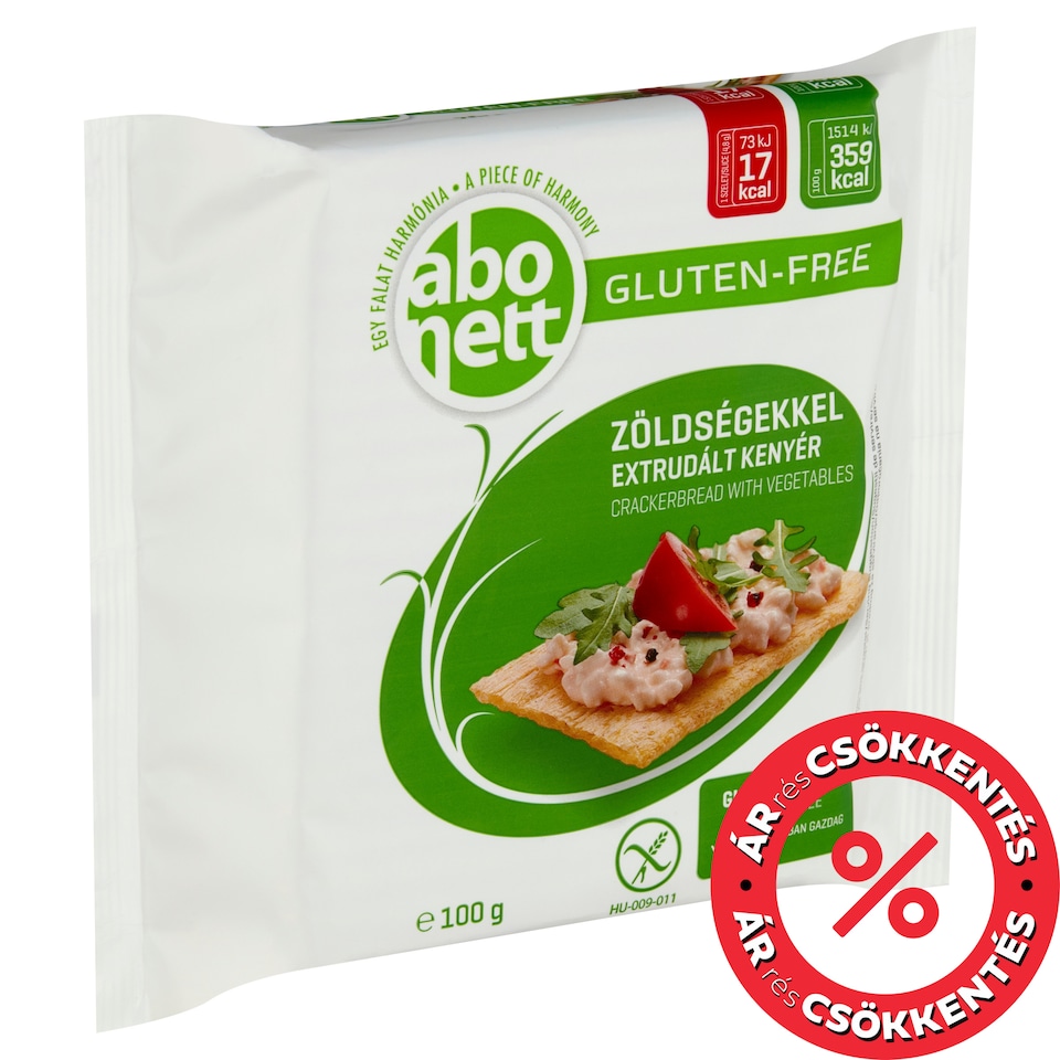 Abonett gluténmentes extrudált kenyér zöldségekkel 100 g