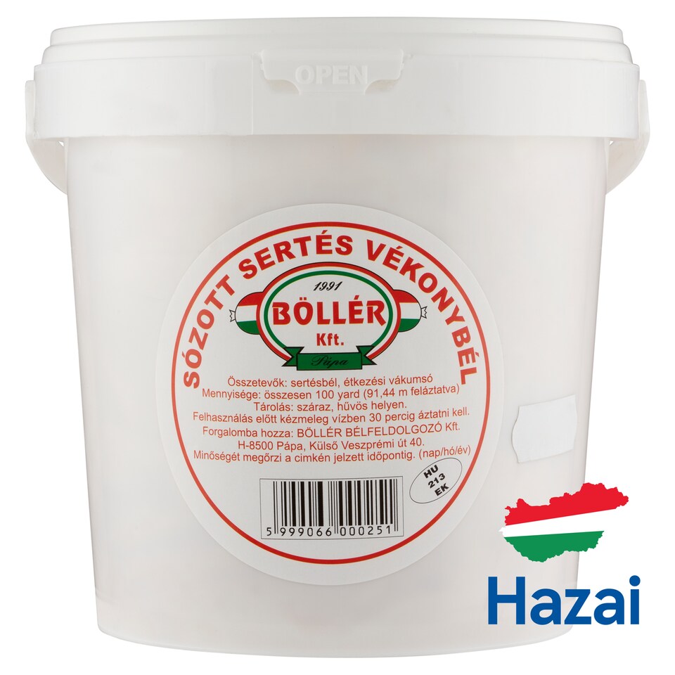 Böllér sózott sertés vékonybél 91,44 m