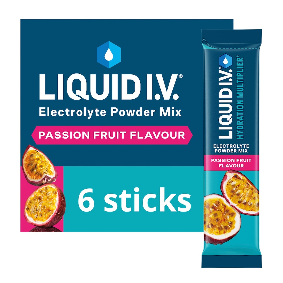 image 1 of Liquid I.V. Hydration Multiplier Electrolyte Powder Mix Passion Fruit 6x16g