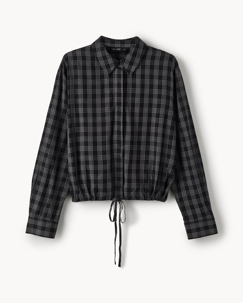 image 1 of F&F Checked Oversized Fit Shirt in Multi Grey