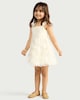 image 1 of F&F Girls Tulle Butterfly Embroidered Dress in Cream