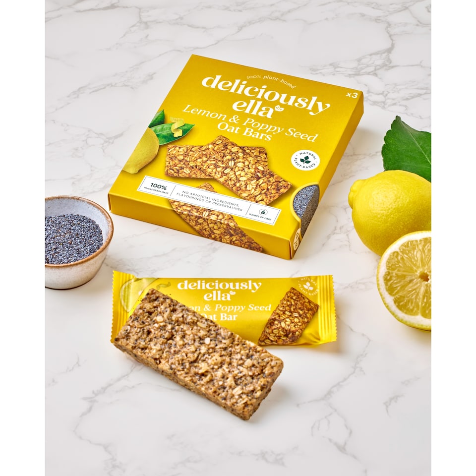 image 1 of Deliciously Ella Lemon & Poppy Seed Oat Bar Multipack 50g x 3