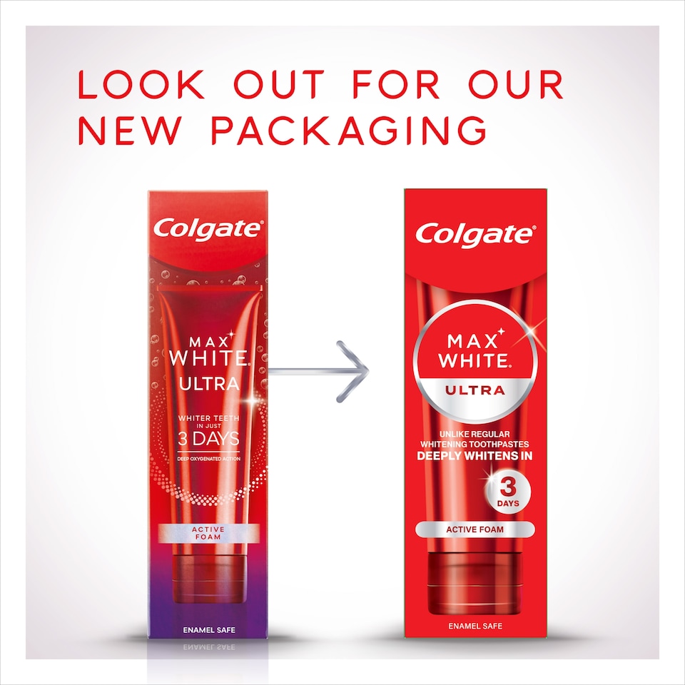 image 1 of Colgate Max White Ultra Active Foam Whitening Toothpaste 75ml