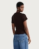 image 3 of F&F Asymmetric Ruched Short Sleeved T-Shirt in Brown