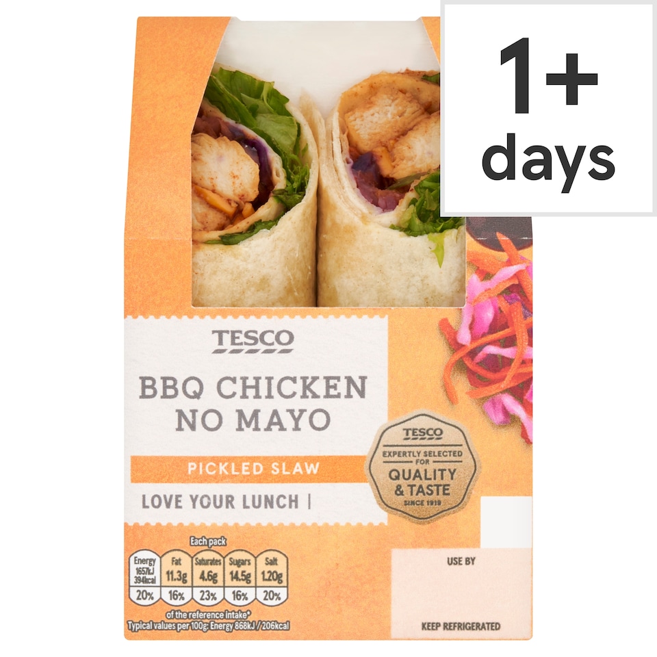 Tesco BBQ Chicken No Mayo Wrap