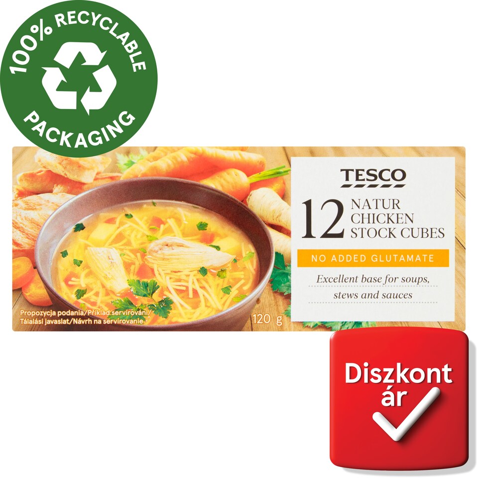 Tesco tyúkhúsleves-kocka 12 db 120 g