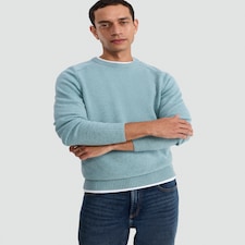 F&F Lambswool Knitted Crew Neck Jumper in Turquoise