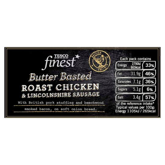 Tesco Finest Roast Chicken & Sausages Sandwich Tesco Groceries