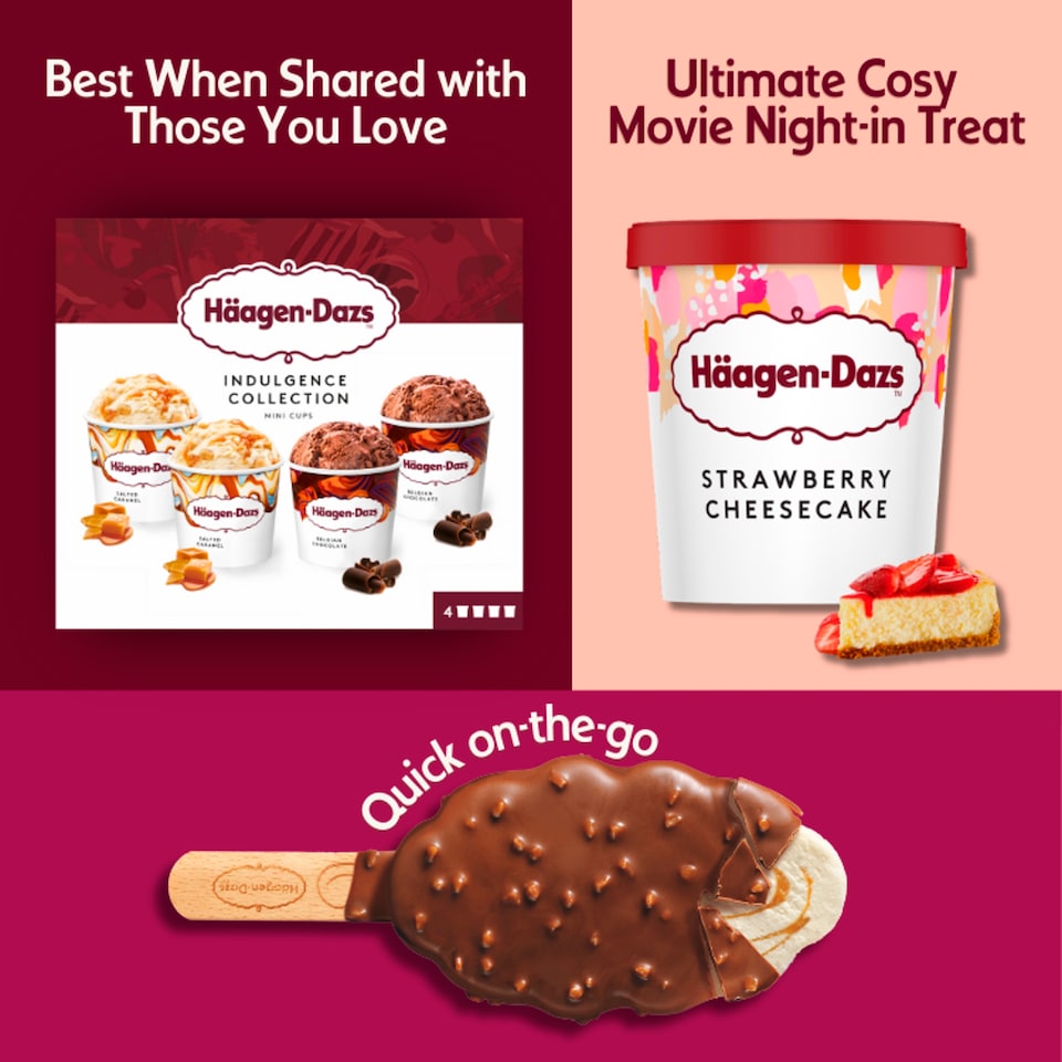image 1 of Haagen-Dazs Indulgence Collection Mini Cups Ice Cream 4x95ml