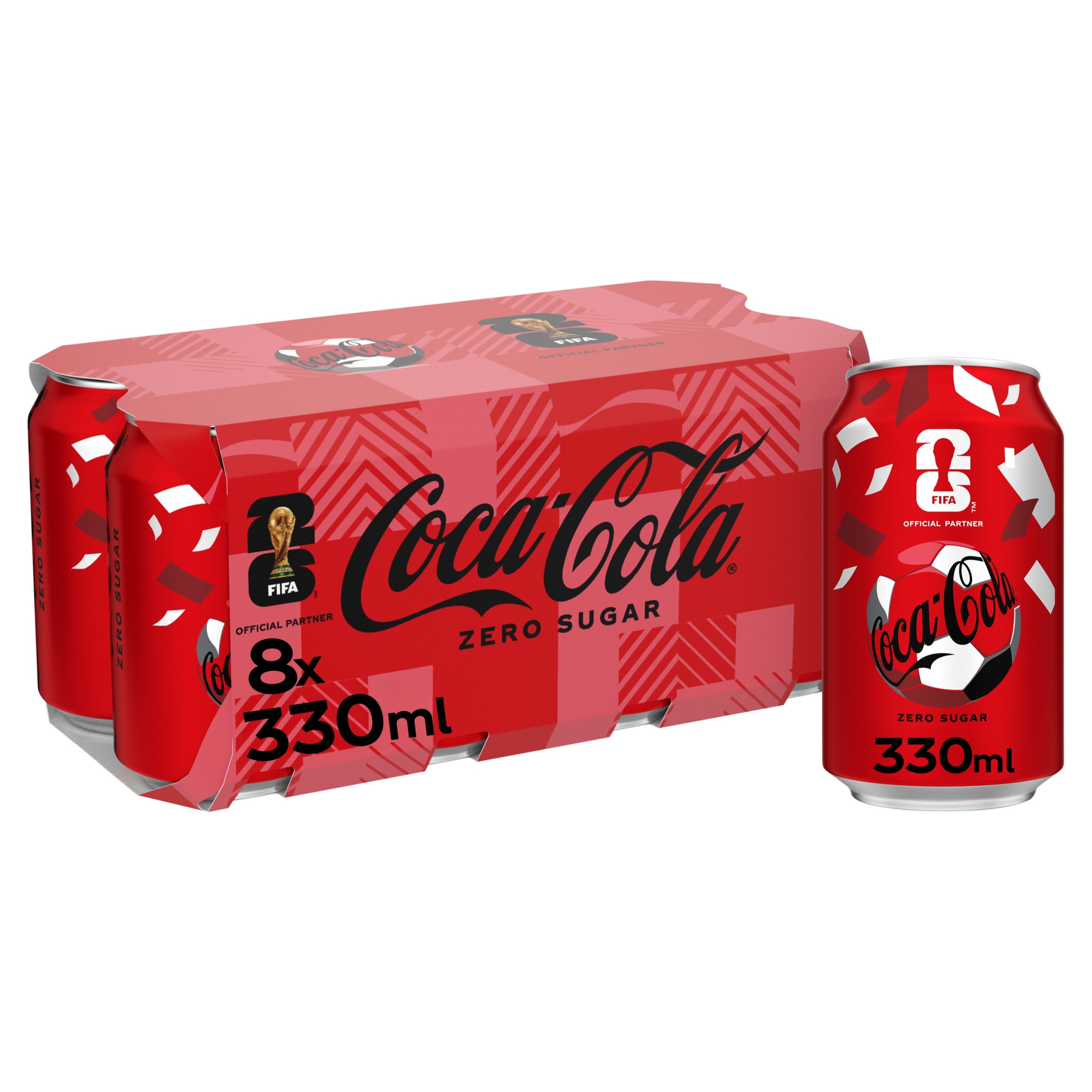 Coca-Cola Zero Sugar Soft Drink Cans 8 x 330 mL