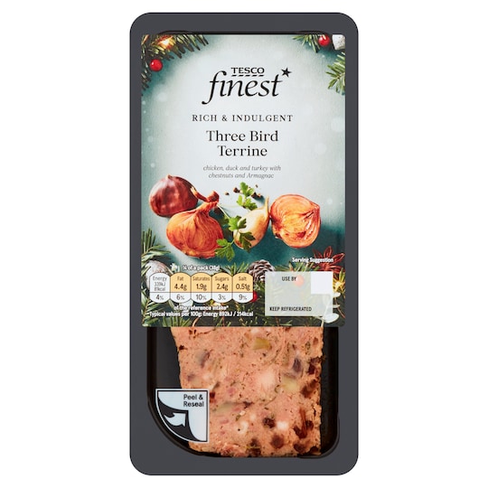 Tesco Finest Three Bird Terrine Slice 150G Tesco Groceries