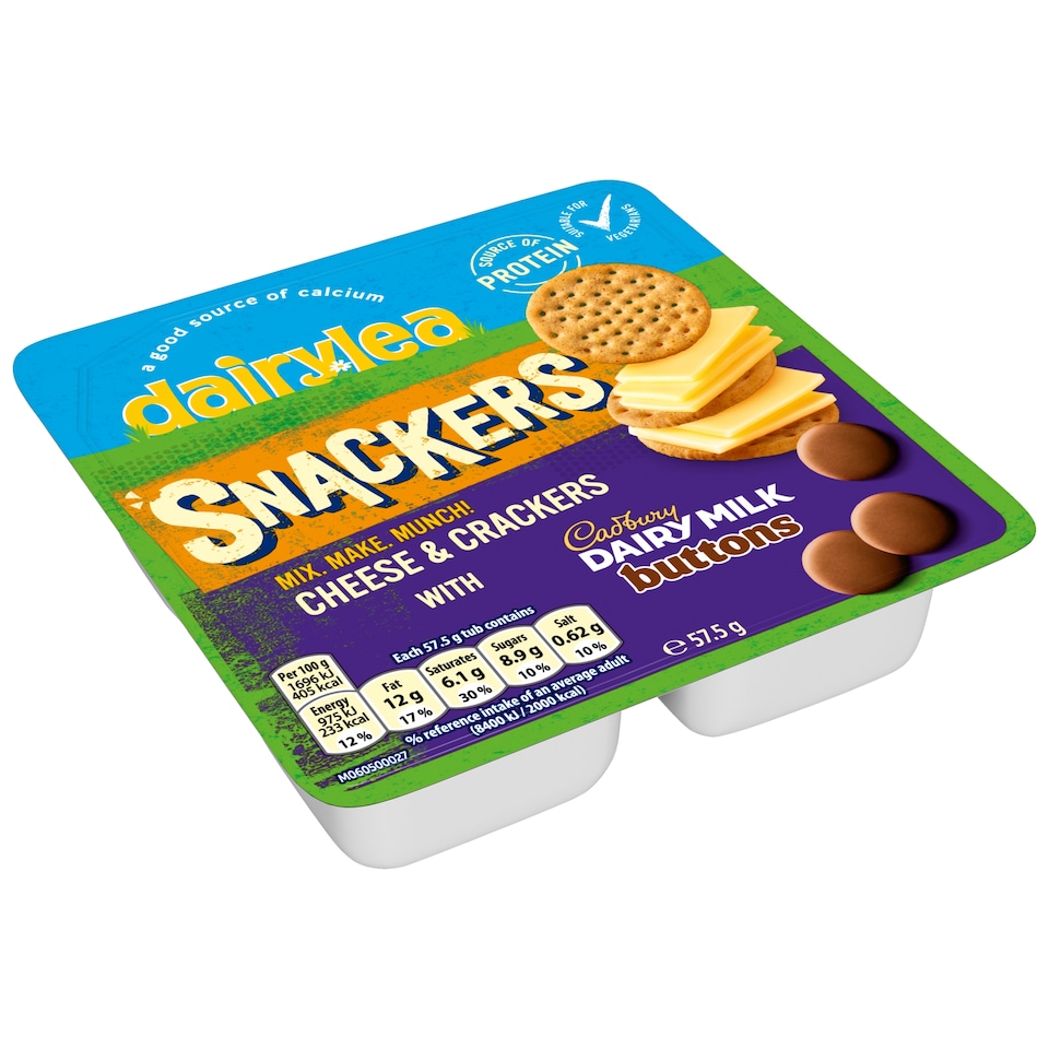 image 1 of Dairylea Snackers Cheese & Crackers With Cadbury's Dairy Milk Buttons 57.5g