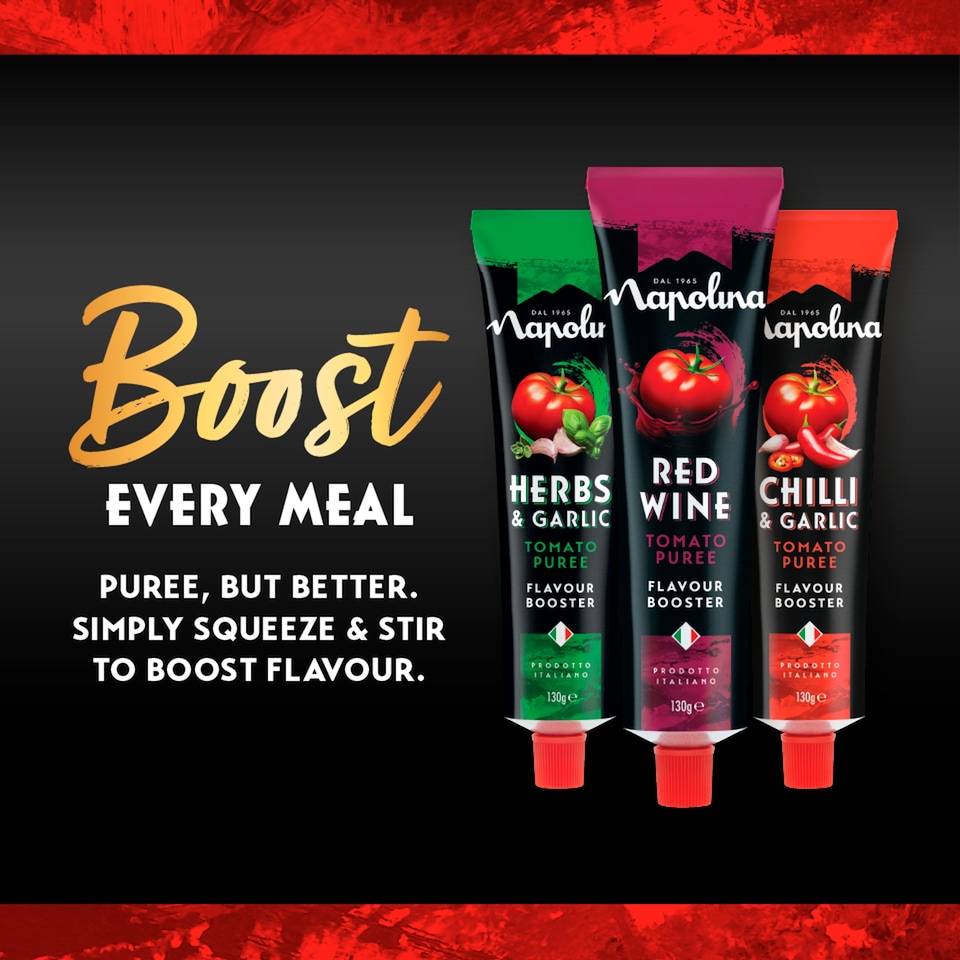 image 1 of Napolina Chilli & Garlic Tomato Puree Flavour Booster 130G