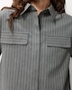image 3 of F&F Pinstripe Cropped Co-ord Shirt in Grey