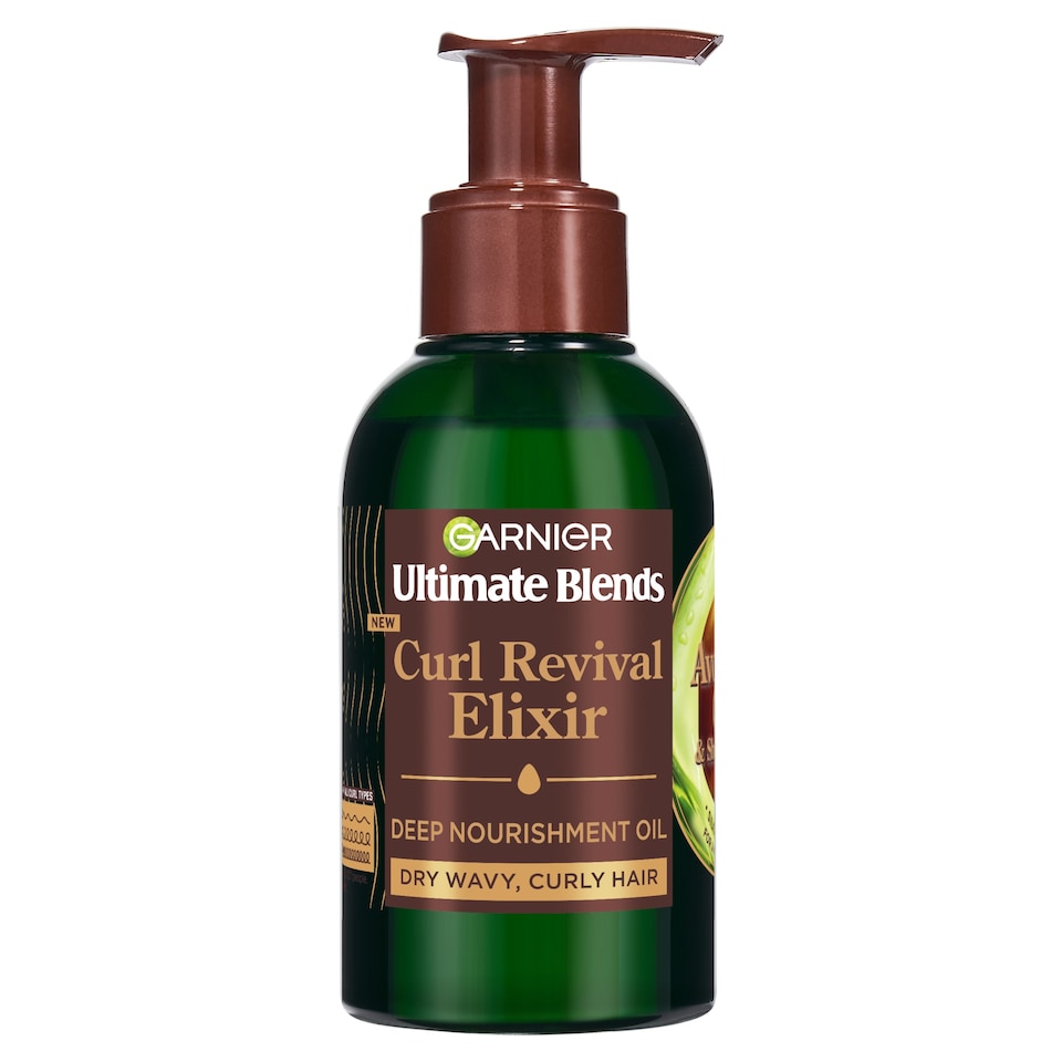 image 1 of Garnier Ultimate Blends Curl Revival Elixir Avocado Oil & Shea Butter 120ml
