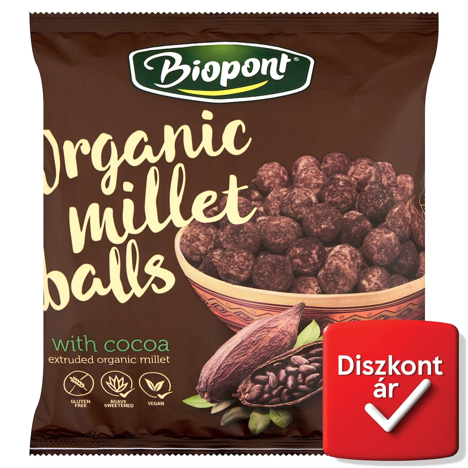 Biopont Organic Gluten-Free Millet Balls with Cocoa 60 g