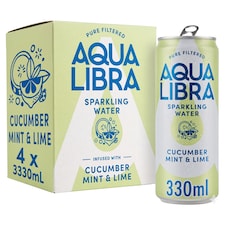 Aqua Libra Sparkling Water Cucumber, Mint and Lime 4 x 330ml