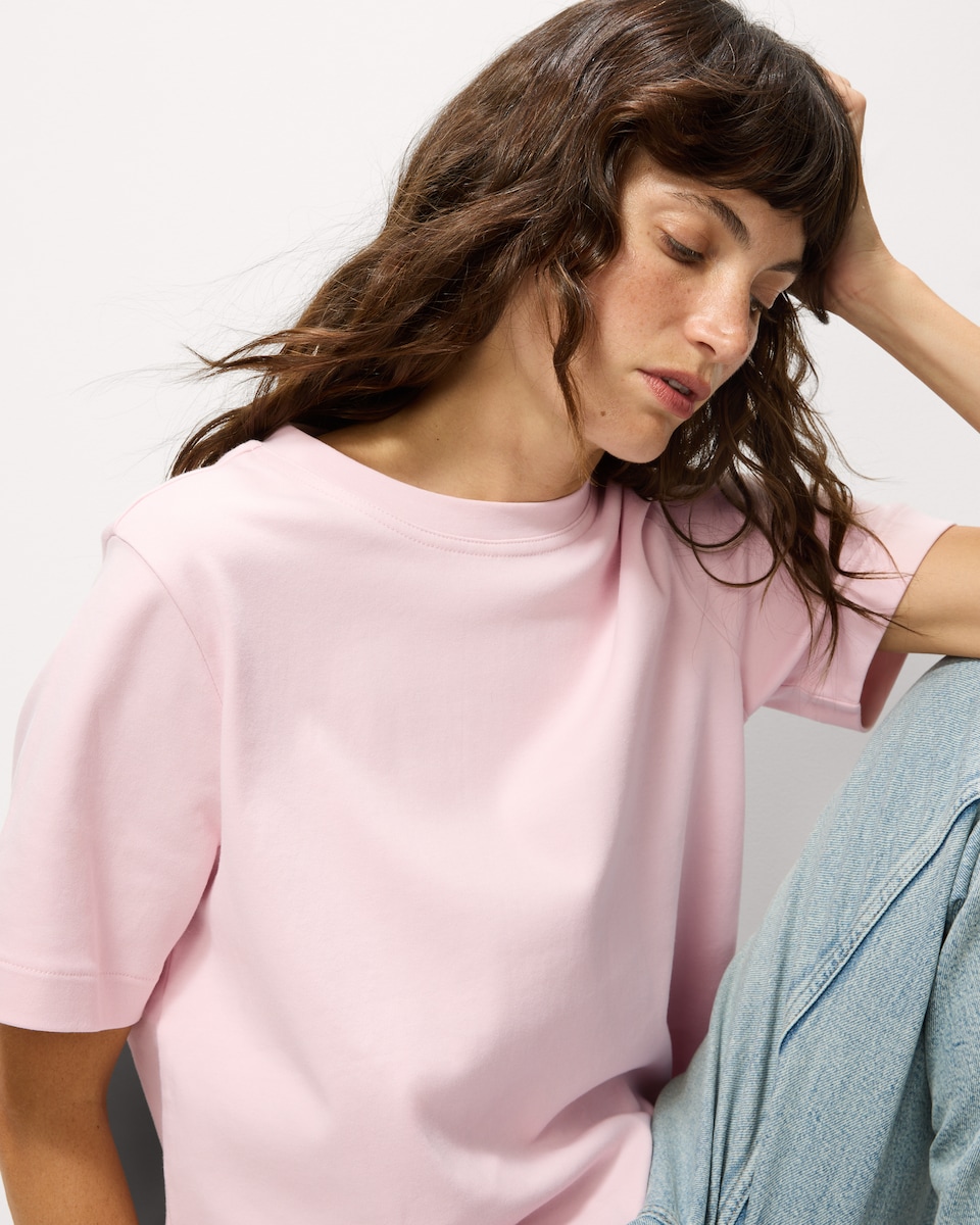 image 1 of F&F Pure Cotton Crew Neck T-Shirt in Pink