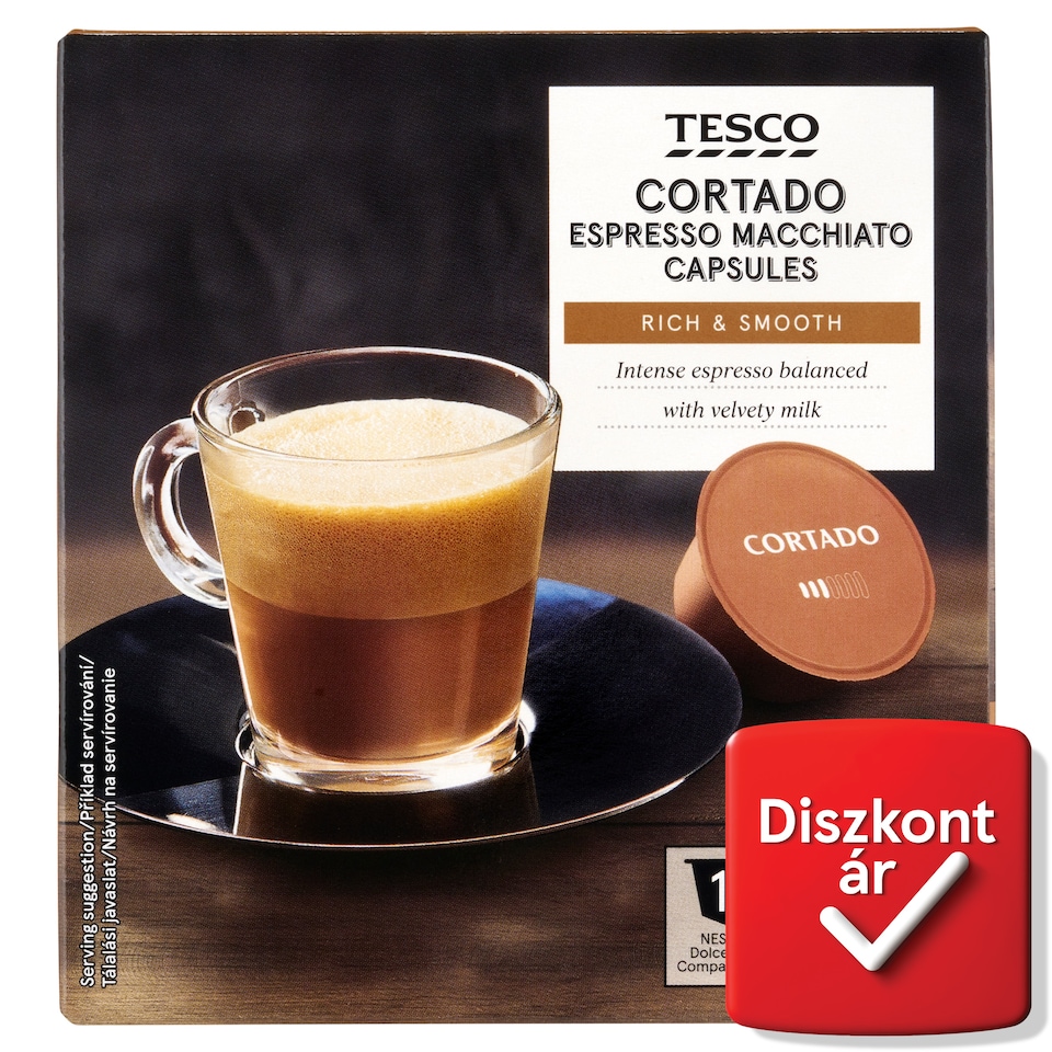 Tesco Cortado Espresso Macchiato Capsules 16 x 6,3 g (100,8 g)