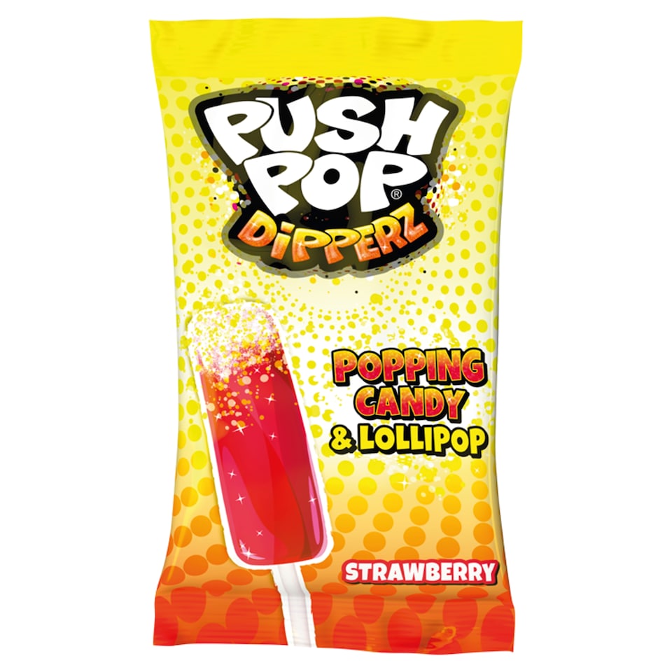 Push Pop Popping Candy & Lollipop Strawberry Dipperz 12g
