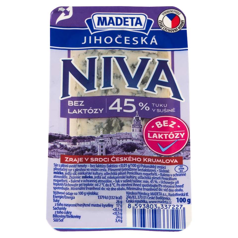 image 1 of Madeta South Bohemian Lactose-Free Niva 45 % 100g