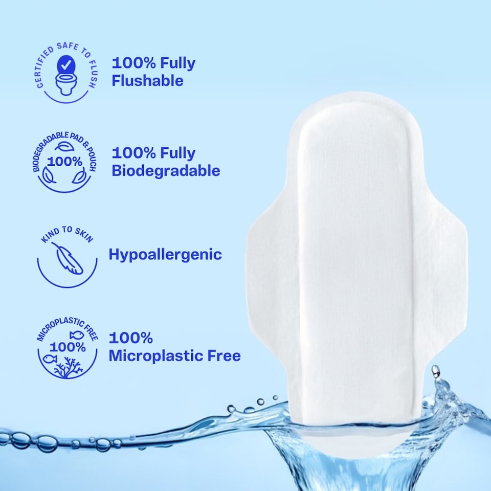 image 1 of Fluus Flushable Pads Medium 10s