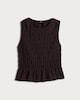 image 2 of F&F Textured Sleeveless Smock Top in Chocolate