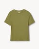 image 4 of F&F Cotton Rich Lettuce Hem T-Shirt in Olive