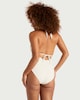 image 2 of F&F Halter Neck Plunge Swimsuit in Cream