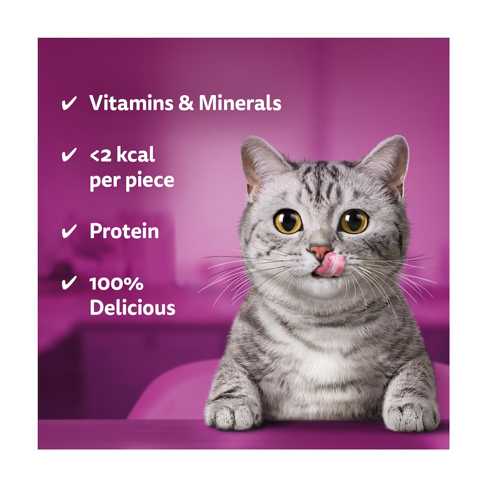 image 1 of Whiskas Temptations Salmon Flavour Cat Treats 60g