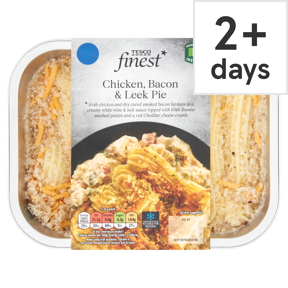 Tesco Finest Chicken, Bacon And Leek Pie 800G